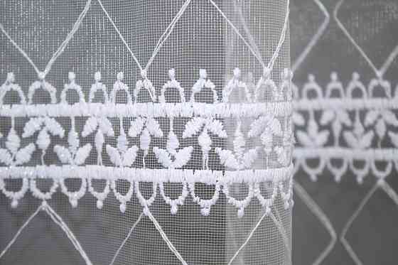 Тюль фатин з вишивкою колір білий 1381т Київ