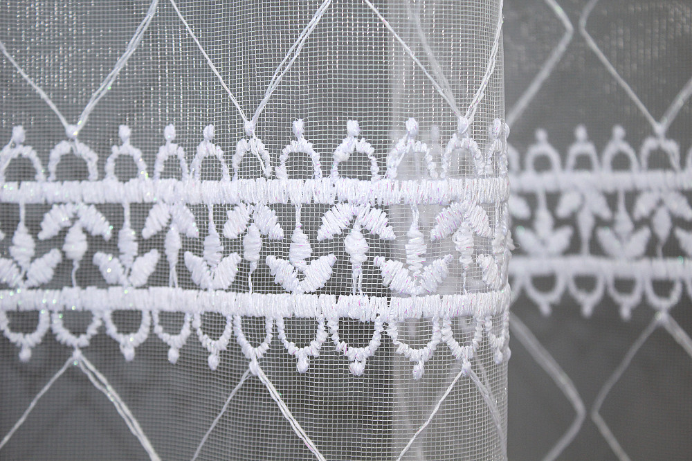 Тюль фатин з вишивкою колір білий 1381т Київ - фото 6