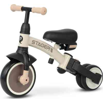 Дитячий велосипед QPlay Stager 3 в 1 з ручкою, біговел, Beige-Brown (T80STAGERBeigeBrown) Вінниця