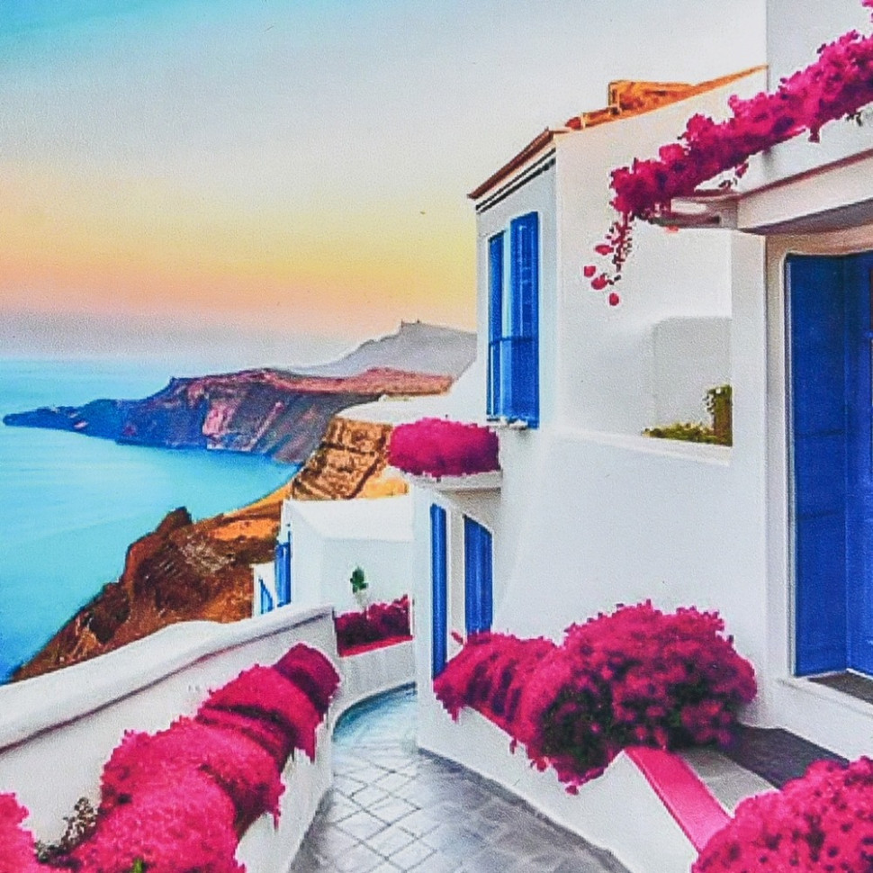 Алмазна мозаїка "Рожеві вулиці набережної" HEE16311 30х30 см Вінниця - фото 1