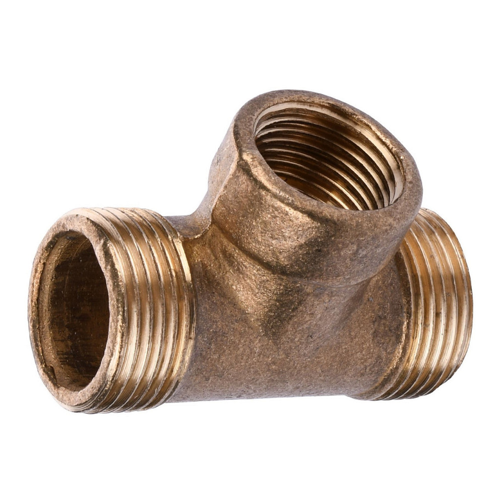 Трійник редукційний латунний 3/4″ЗР х 1/2″ВР х 3/4″ЗР ливарний посилений 664Б (000011657) Київ - фото 2