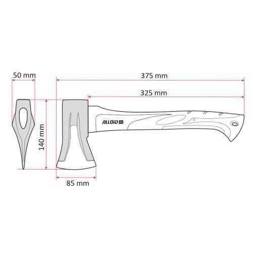 Alloid Pro. Сокира-колун, ручка з фібергласу 1000г, 38см (SF-70151000) Одеса