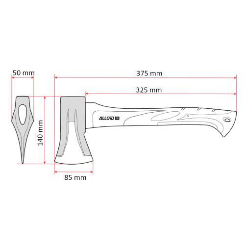 Alloid Pro. Сокира-колун, ручка з фібергласу 1000г, 38см (SF-70151000) Одеса - фото 2