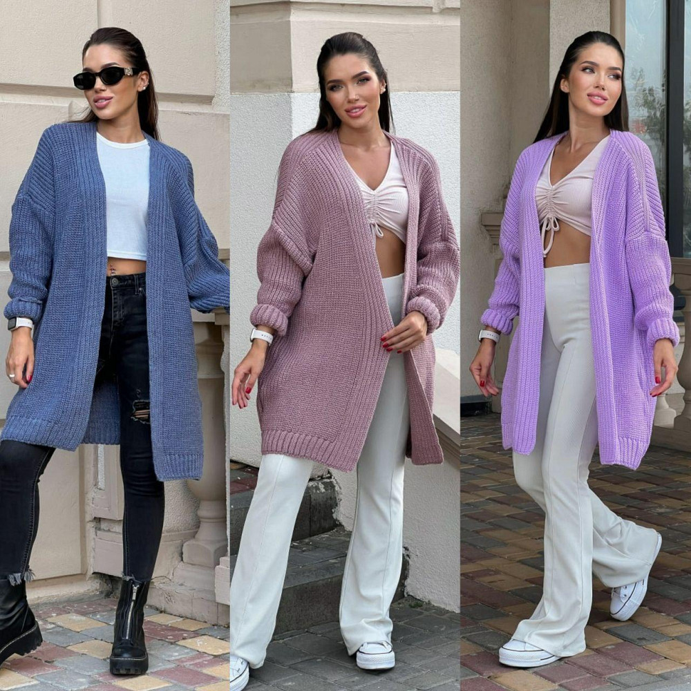 Жіночий в'язаний яскравий кардиган оверсайз. 44-56р. Київ - фото 1