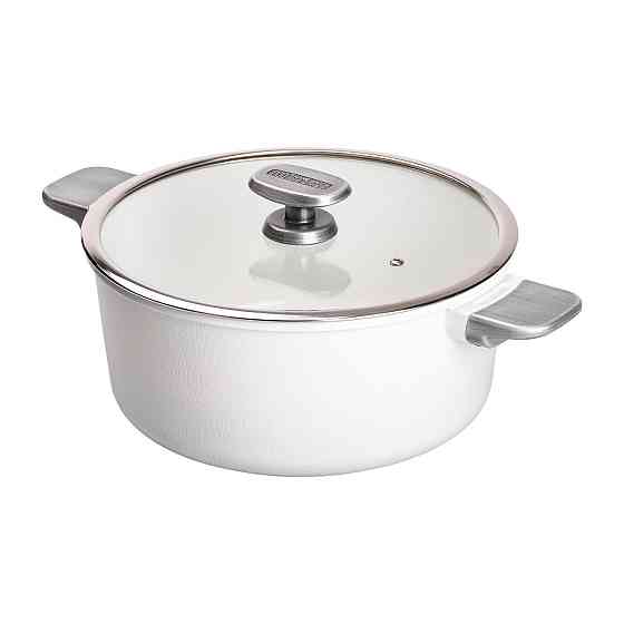 Алюминиевая кастрюля с керамическим антипригарным покрытием 6.9 л Ø 28 см белый MGC HP-4-454W Киев