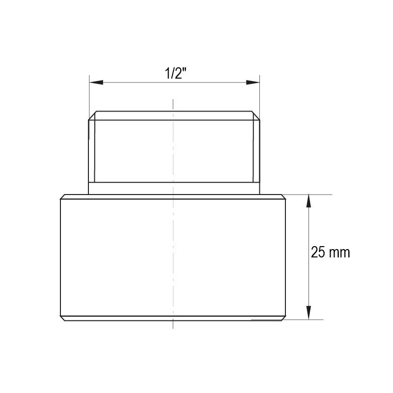 Подовжувач 1/2" 25мм (хром) Koer KF.E06-25.CHR (KF0095) Київ - фото 2