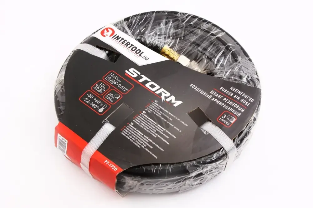 Шланг підкачки армований гумовий 6*13м Intertool Storm 20атм 10м Вінниця - фото 1
