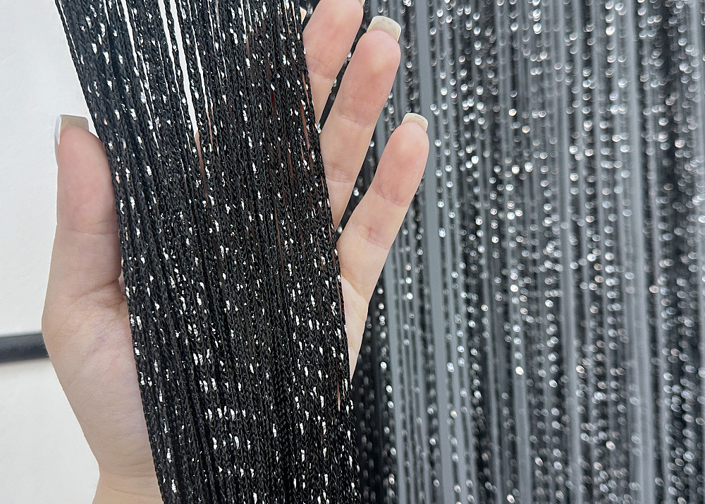 Шторы-нити с люрексом Черный 300х300см 1 шт (61-099) Киев - изображение 5