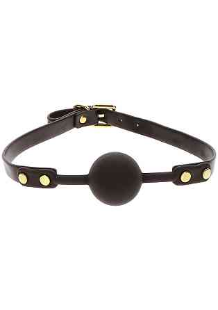Кляп-шарик c золотой фурнитурой Taboom Ball Gag, черный Sex Aura Киев