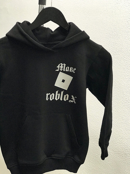 Чорна дитяча толстовка/ худі з капюшоном "Roblox". Чернівці - фото 2