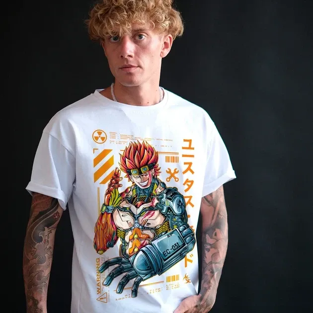 Футболка чоловіча з  принтом Ван Пис Кібер Юстасс Кид W Розмір 48 Anime0049 Дніпро - фото 3