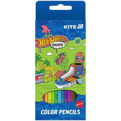 Карандаши цветные Kite Hot Wheels HW-2, 12 кольорів (HW25-051-2) Винница