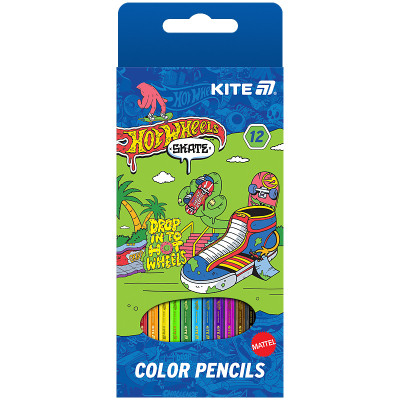 Карандаши цветные Kite Hot Wheels HW-2, 12 кольорів (HW25-051-2) Винница - изображение 1