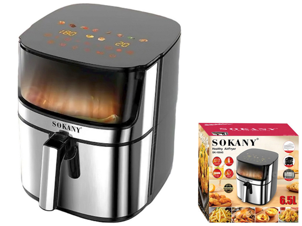 Аерофритюрниця Sokany SK-10045 2000Вт, чаша з нержавіючої сталі, таймер, регулювання температури Одеса - фото 4