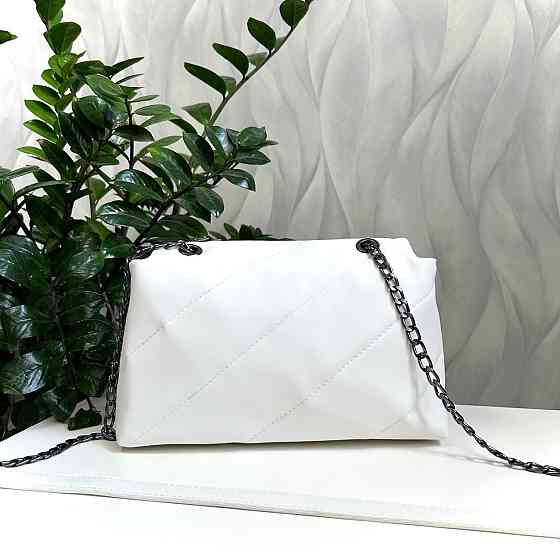 Брендовая женская сумка. Женская белая сумка маленькая через плечо. 873 Киев