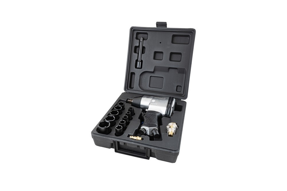 Гайковерт ударний пневматичний WERTVOLL 1/2" 7000 об/хв 215 л/хв 6.3 bar 340 Нм реверс TPR покриття корпусу кейс з насадками PN-2011 Коломыя - изображение 9