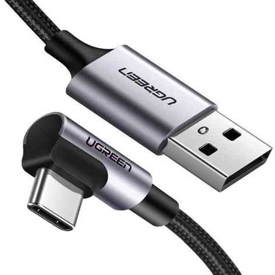 Кабель Ugreen USB 2.0 to Angled USB Type-C 3A US284 50942 (Чорний, 2м) Николаев