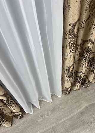 Шторная ткань парча цвет бежевый с венге 1775ш Киев