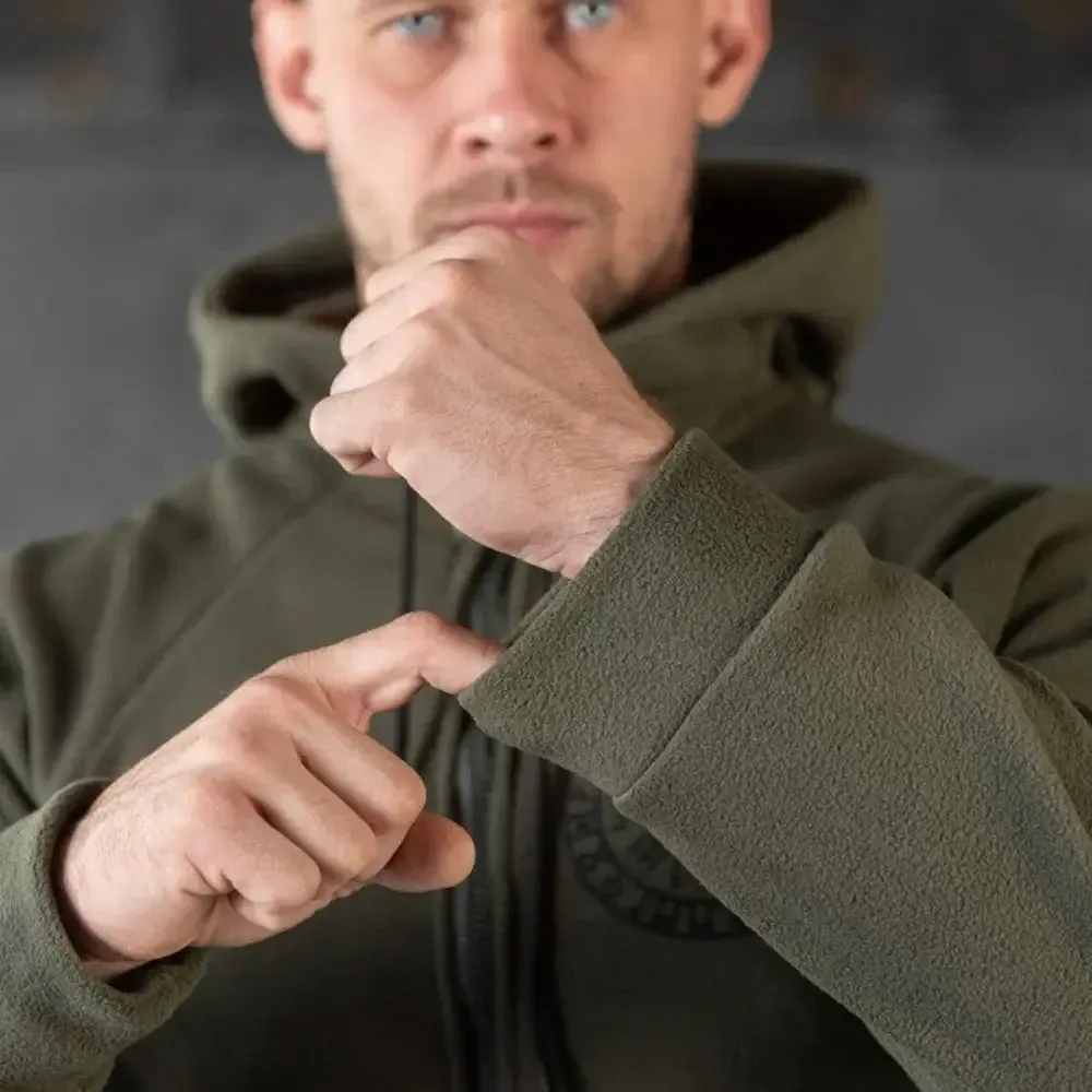 Худи флисовый тактические мужской теплый руны олива с капюшоном флиска для зимы Одесса - изображение 4