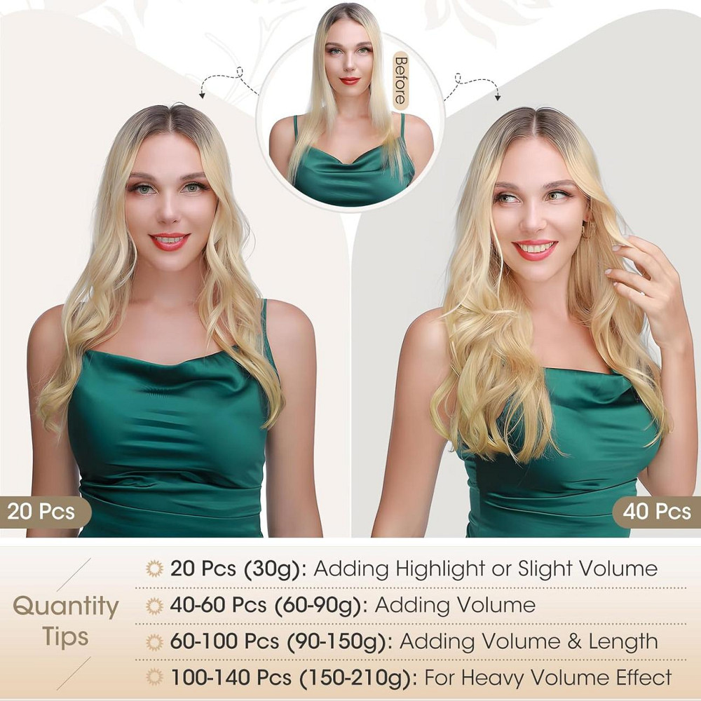 Натуральные накладные пряди Elailite 20 шт 30 см натуральные волосы шоколадный №04 Киев - изображение 4