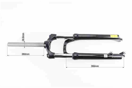 Вилка 26" амортизаційна, без різьби 1-1/8" (28,6мм), шток 260мм, з ходом 80мм, Disk-brake, пружинно-оливна, Lockout, алюмінієва, чорна XCM-3 Київ