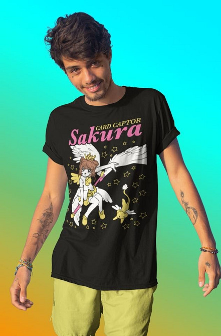 Футболка аниме Кардкаптор Сакура Ваифу Керо оверсайз (S/M/L) Черний AnimeJ0807 Днепр - изображение 4