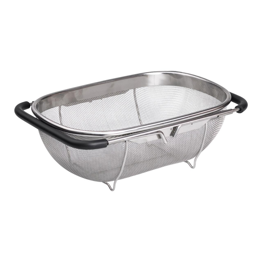 Друшляк сито на раковину для миття овочів та фруктів 29х19х10 см з нержавіючої сталі HP-19-18-S Коломия - фото 3