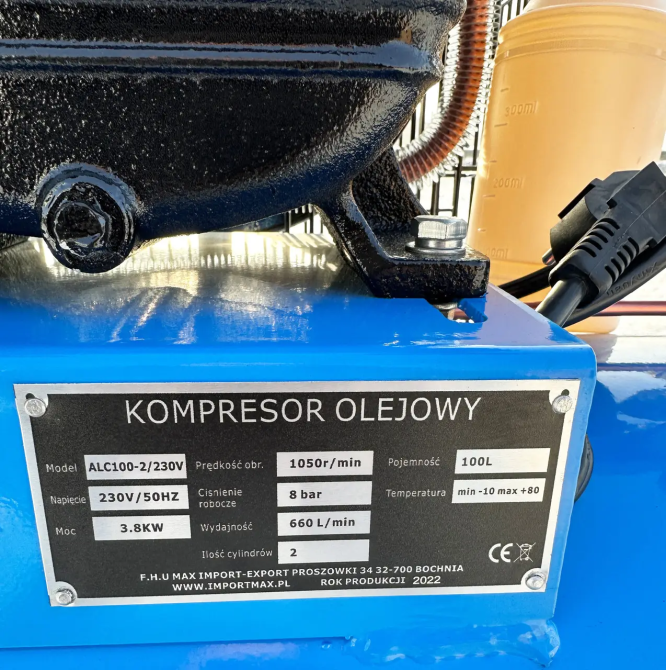 Масляный поршневой компрессор AL-FA ALC 100-2 : 100л, 3.8кВт, 10бар (ALC-100-2) Киев - изображение 8
