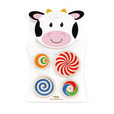 Розвиваюча іграшка Viga Toys Бізіборд Корівка з колами (50677FSC) Вінниця - фото 1