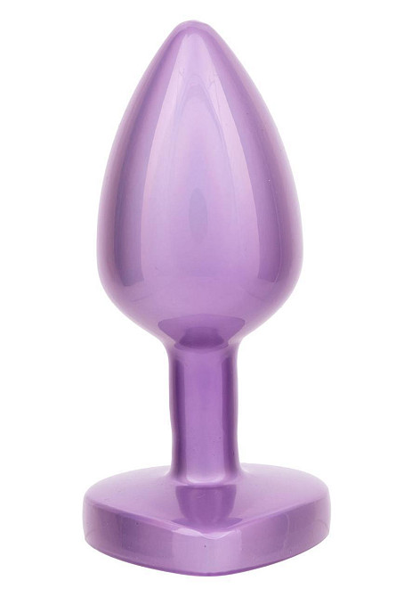 Анальная пробка CalExotics Diamond Heart Plug Small, фіолетова, 5,7 × 3,2 см Sex Aura Київ - фото 4