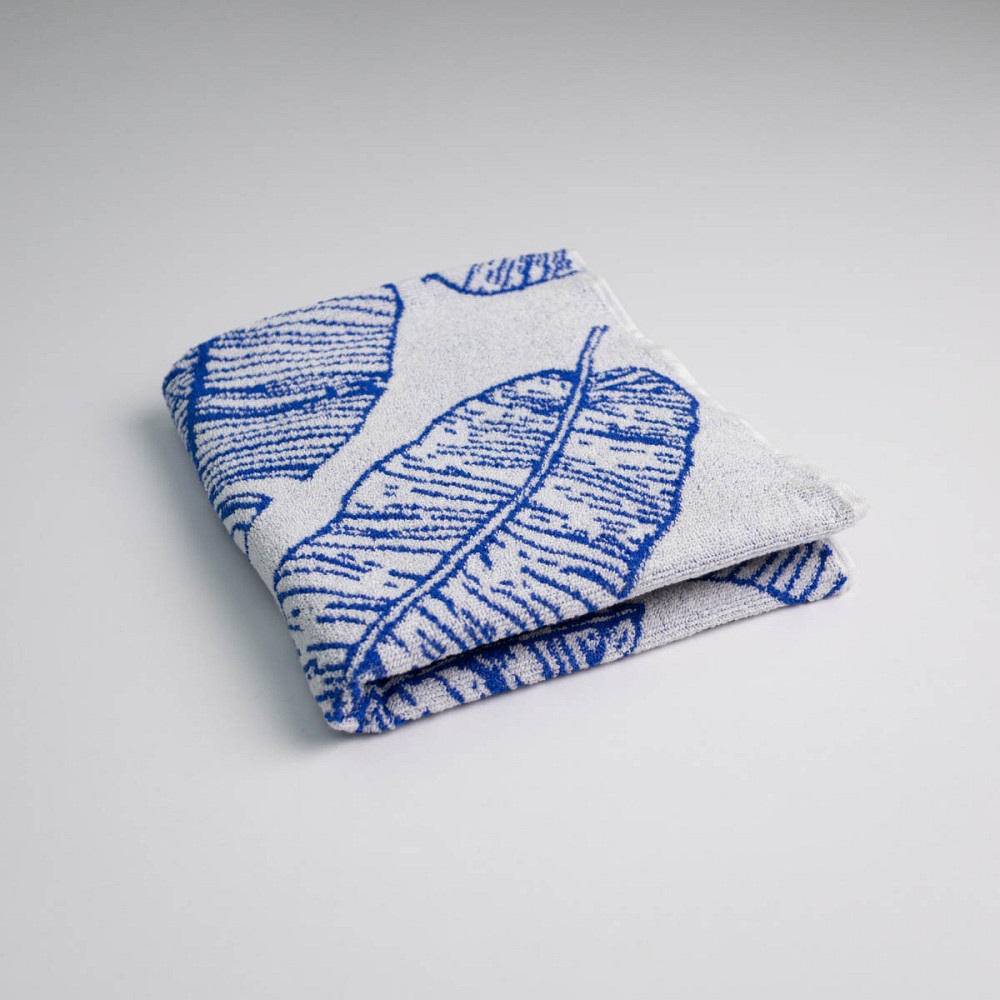 Набор махровых полотенец с рисунком перо 2шт GM Textile 50х90см, 70х140см 400г/м2 (Синий) Сумы - изображение 7