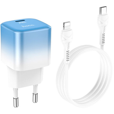 Зарядний пристрій HOCO C101A USB-C PD20W + cable USB-C to Lightning Ice Blue (6931474769381) Вінниця - фото 1