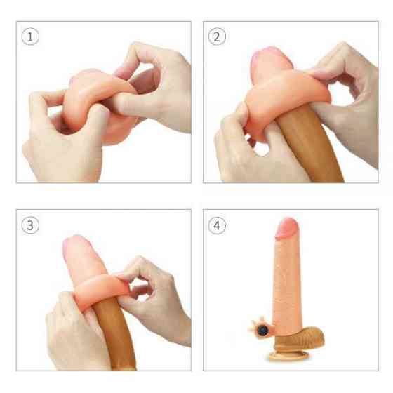 Насадка з вібрацією Add 2" Vibrating Silicone Extender, Flesh Sex Aura Київ