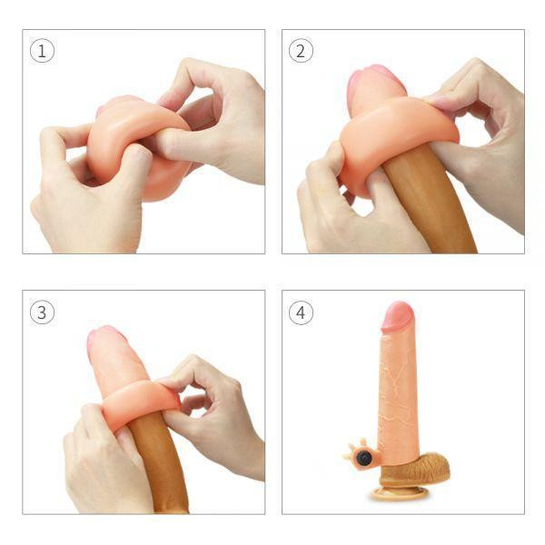 Насадка з вібрацією Add 2" Vibrating Silicone Extender, Flesh Sex Aura Київ - фото 5