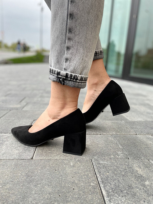 Lino Marano Туфлі жіночі Lino Marano чорні еко-замша каблук 6 см 35р. 40р. (R89-6) Коломия - фото 7