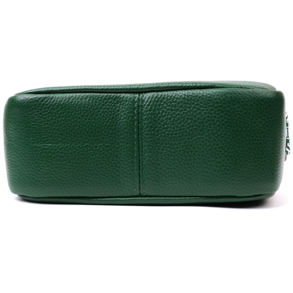 Сумка на одне відділення для стильних жінок із натуральної шкіри Vintage 22603 Зелена Київ - фото 7