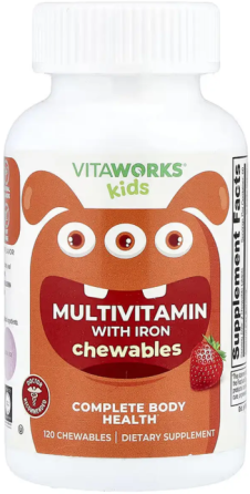 Мультивитамины с железом для детей Lifeable VitaWorks Kids Multivitamin with Iron 120 жев таб ягод Киев
