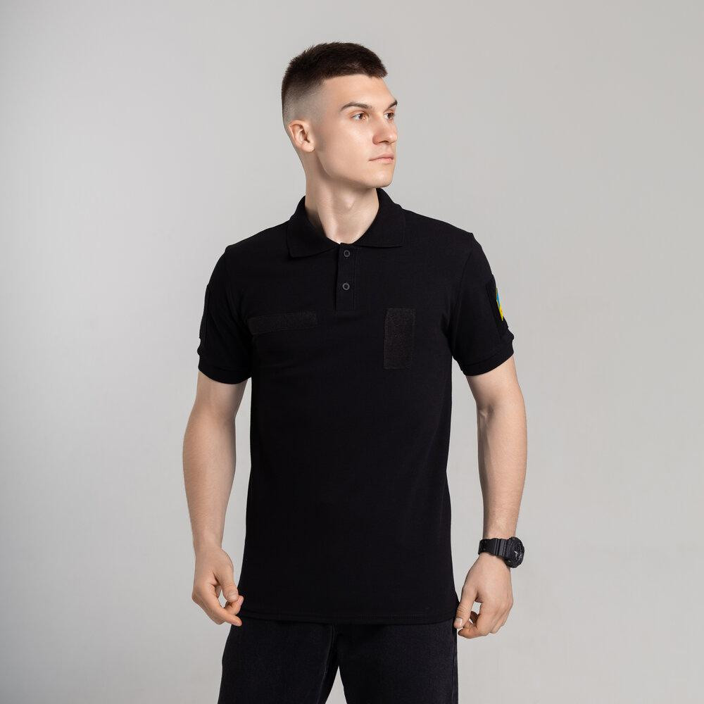 Легке тактичне літнє чоловіче чорне поло Pobedov Royal Військове Київ - фото 3