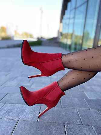 Nivelle Жіночі черевики NIVELLE червоні натуральна замша каблук 11 см 37р.38р. (3614) Коломия