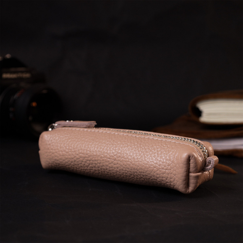 Красивая женская кожаная ключница GRANDE PELLE 11638 Розовый Киев - изображение 8