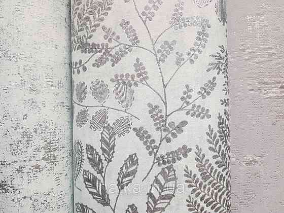 Обои виниловые на флизелине AS creation The Bos 0.53х10 листья ветки серебристые на мятном зеленом Киев