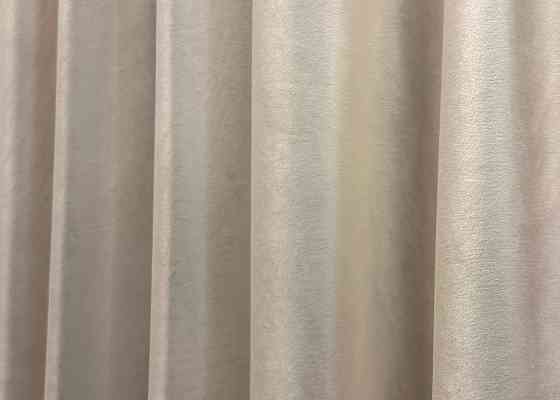 Шторная ткань бархат, высота 3м цвет бежевый 1550ш Киев