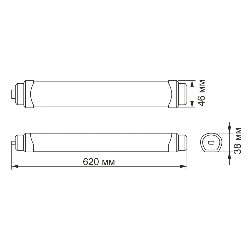 LED Світильник лінійний 18W 0,6м 5000К 220V IP65 магістральний VL-BNWL-18065 Videx Житомир