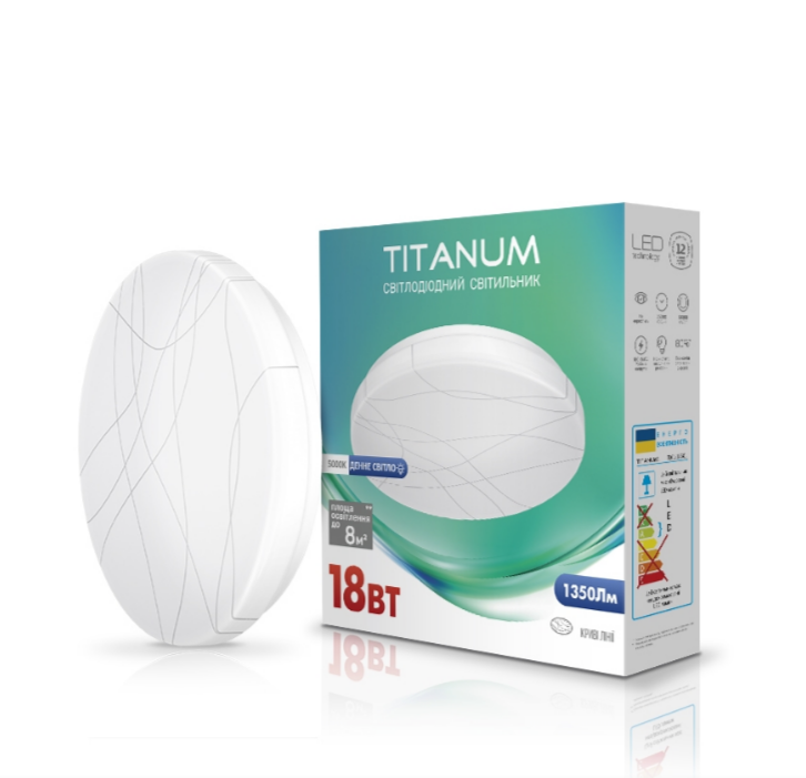 LED Світильник настінно-стельовий 18W 5000К 220V Криві лінії TLCL-185CL Titanum Житомир - изображение 1