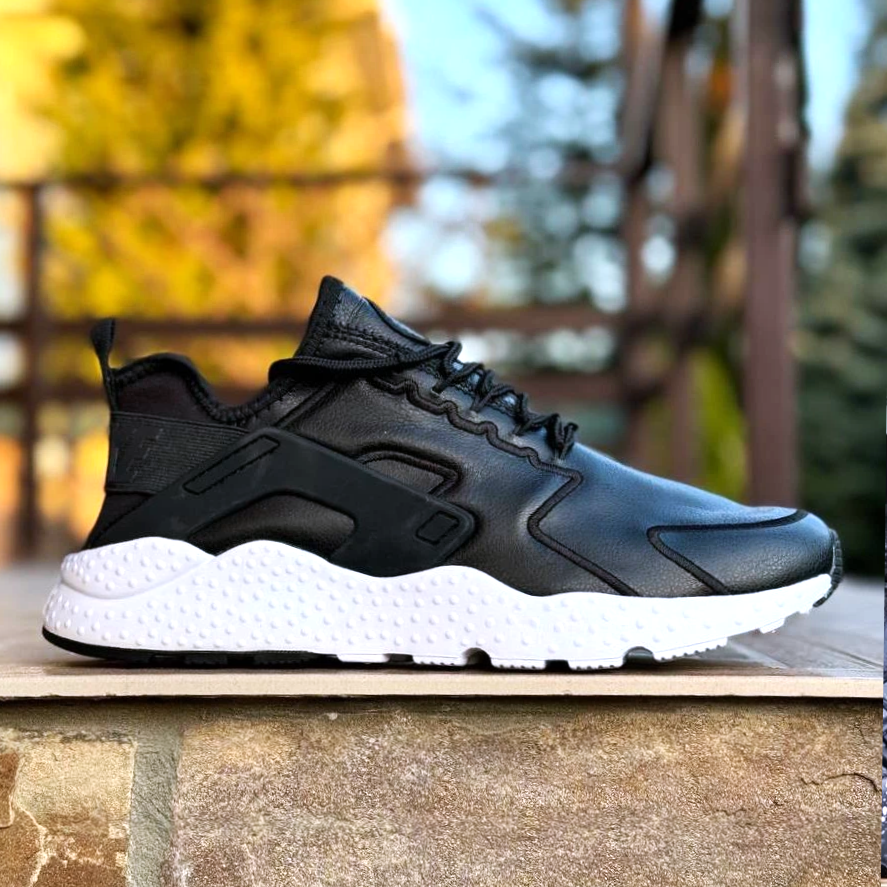 Чоловічі Чорні Термо Кросівки Nike Huarache Шкіряні Найк Єврозима (розміри: 41,42,43,44,45) Відео Огляд Дніпро - фото 7