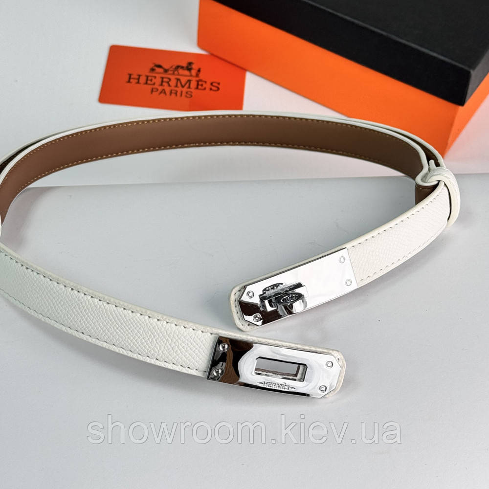 Стильный белый женский ремень из натуральной кожи Hermes (280-2) Киев - изображение 1