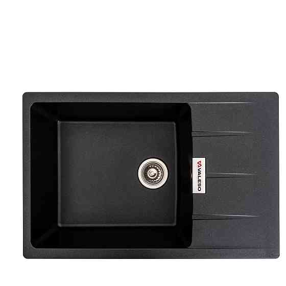 VALESO Гранітна мийка для кухні VALESO ROMA 7850 матова Чорний металік Киев
