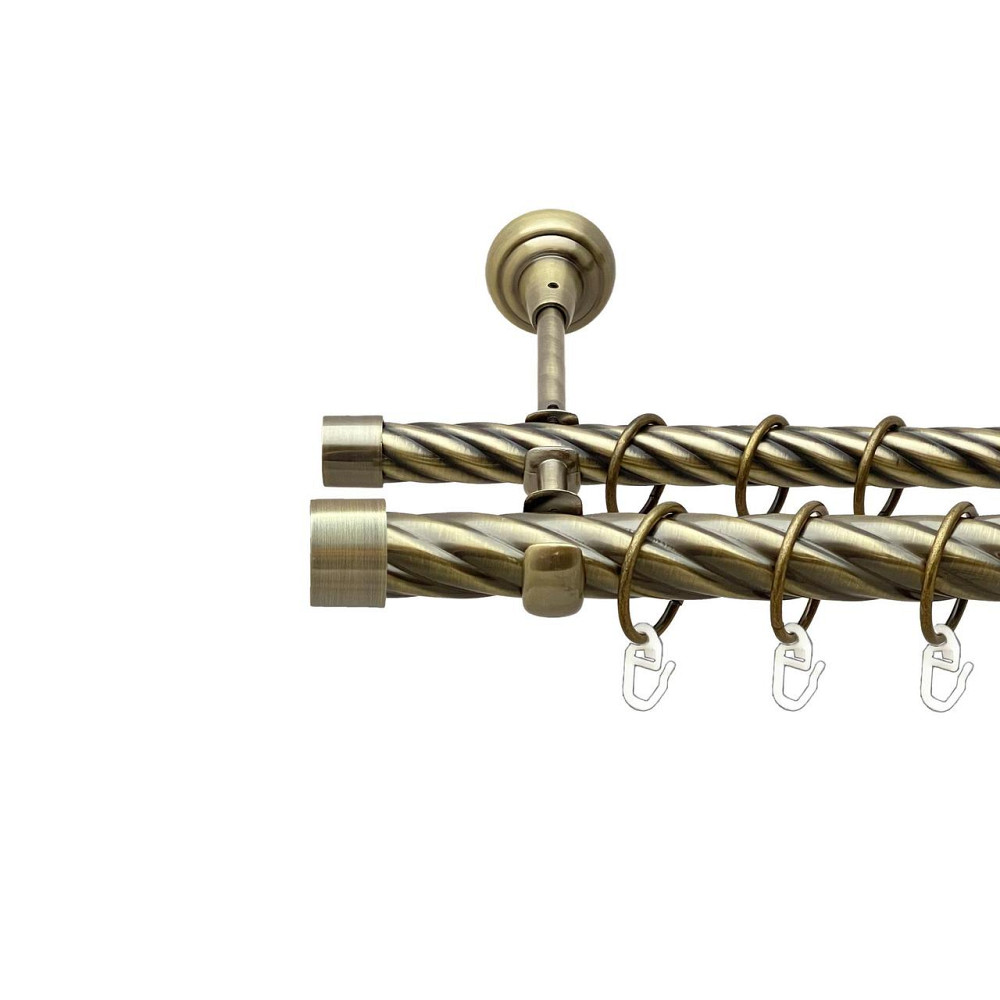 Карниз Orvit Заглушка металевий дворядний відкритий скручена труба кільце металеве Антик 25\19 мм 300 см (00-00025759) Львів - фото 1