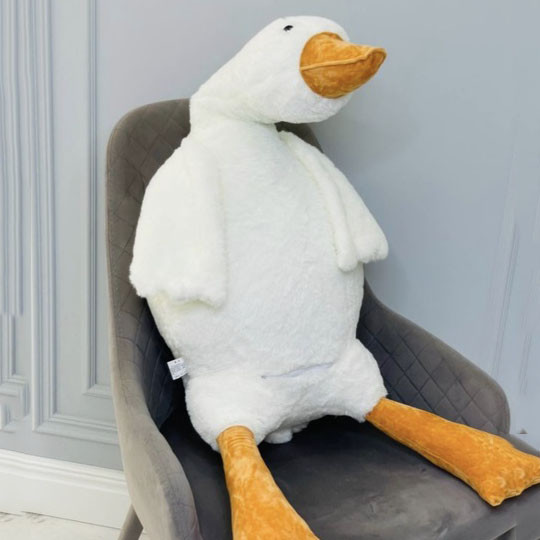 Милий гусь 130 см, Гуска м'яка іграшка, Іграшка гуска-обійми плед якісна, М'які іграшки-подушки XH-49 Львів - фото 3