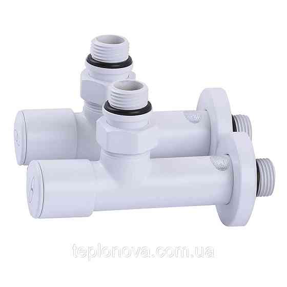 !Набір Кран вентильний кутовий з американкою SOLOMON LUX 1/2″ WHITE 7777 (1уп.) Черновцы